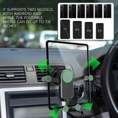 Microcase 4 Nokta Destekli Tasarım Araç İçi Kavramalı Izgarlıktan Telefon Tutucu - Siyah AL4083