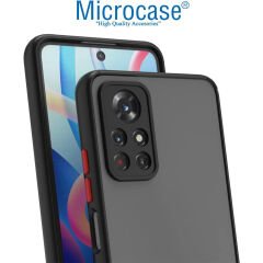 Microcase Xiaomi Redmi Note 11S London Serisi Darbeye Dayanıklı Kılıf Siyah - AL3415