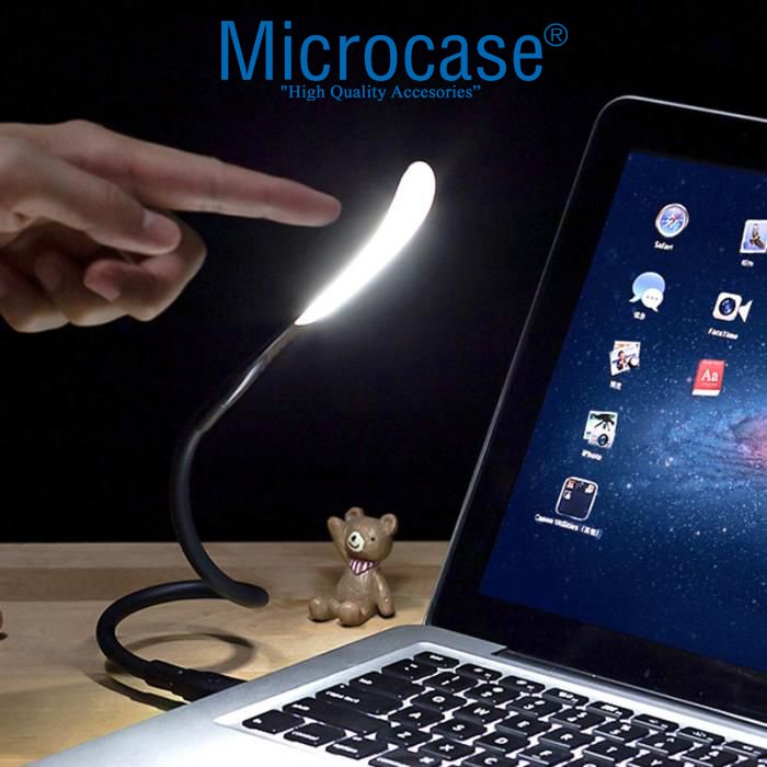 Microcase Dokunmatik Esnek USB PC Notebook Led Lamba Aydınlatma - AL2487 SİYAH