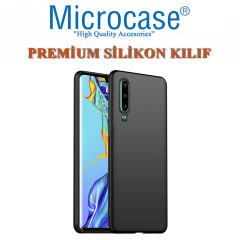 Huawei P30 Premium Matte Silikon Kılıf + Tam Kaplayan Cam
