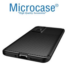 Microcase Xiaomi Mi 12 Pro Maxy Serisi Carbon Fiber Silikon Kılıf-Siyah