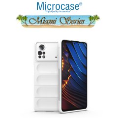 Microcase Xiaomi Poco X4 Pro 5G Miami Serisi Darbeye Dayanıklı Silikon Kılıf - Beyaz