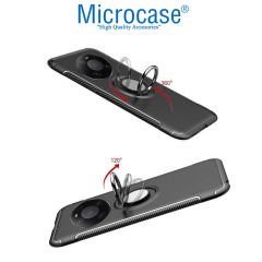 Microcase Huawei Mate 40 Pro Yüzük Standlı Armor Silikon Kılıf - Siyah