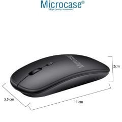 Microcase Lenovo Tab M11 11 inch  Tablet için Tablet Çanta + Bluetooth Klavye + Mouse + Tablet Standı Siyah-AL4234