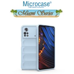 Microcase Xiaomi Poco X4 Pro 5G Miami Serisi Darbeye Dayanıklı Silikon Kılıf - Açık Mavi