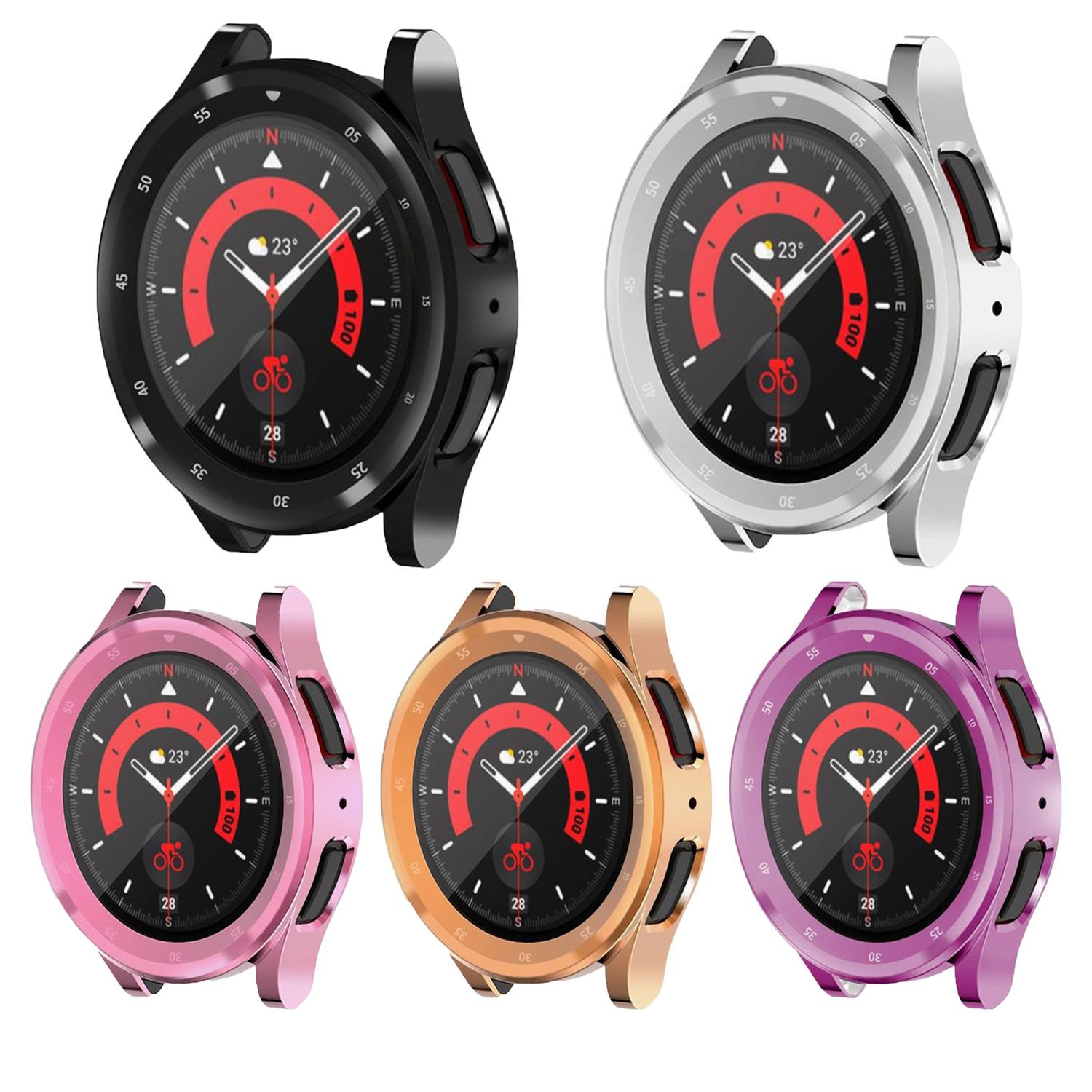 Microcase Samsung Galaxy Watch 5 Pro 45mm Önü Kapalı Silikon Kılıf AL3173