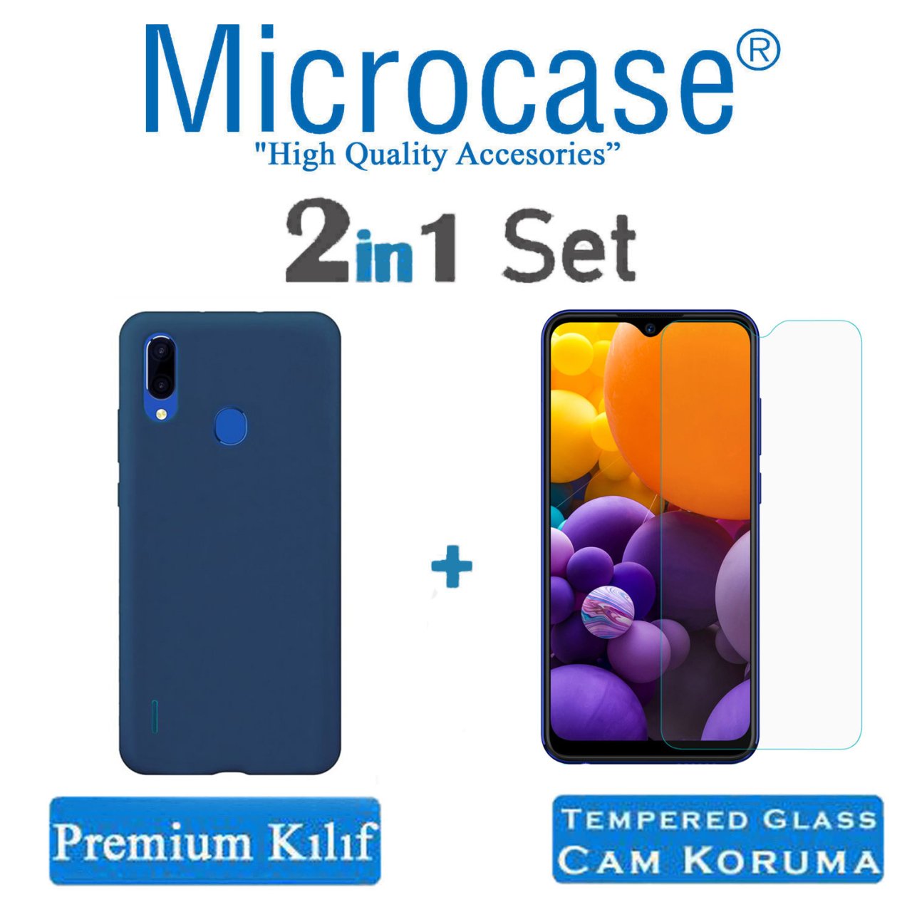 Microcase LG Q60  Premium Matte Silikon Kılıf Lacivert
