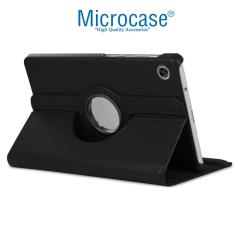 Microcase Lenovo Tab M10 10.1 Tablet TB-X605L TB-X605F 360 Derece Döner Standlı Deri Kılıf Siyah