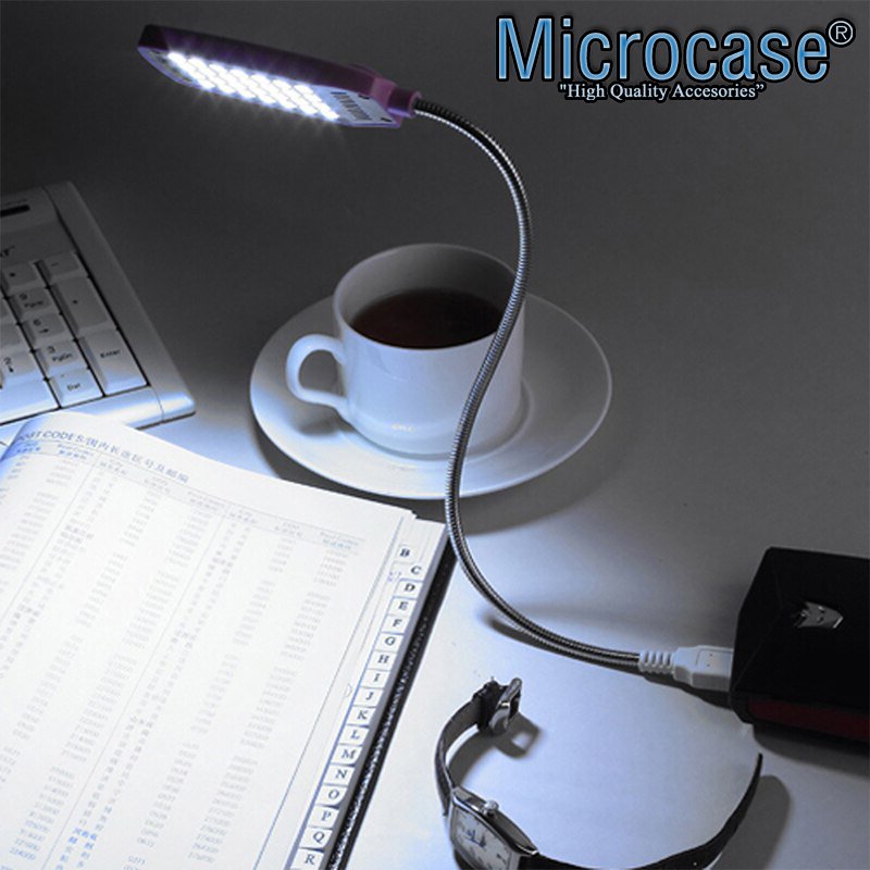 Microcase Esnek USB PC Notebook Led Lamba Aydınlatma - AL2486 BEYAZ RENK