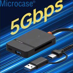 Microcase Type C USB 3.0 Çift Kart Okuyucu 8in1 USB OTG SD/TF - AL4587