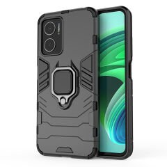 Microcase Xiaomi Redmi Note 11E / Redmi 10 5G Batman Serisi Yüzük Standlı Armor Kılıf - Siyah AL3349