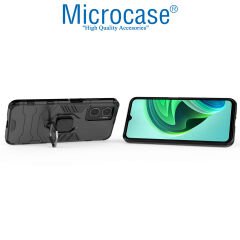 Microcase Xiaomi Redmi Note 11E / Redmi 10 5G Batman Serisi Yüzük Standlı Armor Kılıf - Siyah AL3349