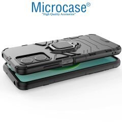 Microcase Xiaomi Redmi Note 11E / Redmi 10 5G Batman Serisi Yüzük Standlı Armor Kılıf - Siyah AL3349