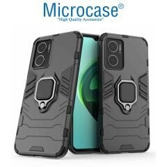 Microcase Xiaomi Redmi Note 11E / Redmi 10 5G Batman Serisi Yüzük Standlı Armor Kılıf - Siyah AL3349