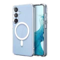 Microcase Samsung Galaxy S25 için Magsafe Manyetik Darbeye Dayanıklı Yarı Esnek Plastik TPU  Kılıf - AL8115