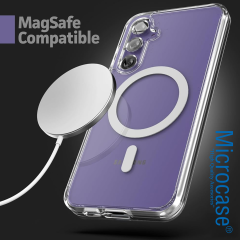 Microcase Samsung Galaxy S25 için Magsafe Manyetik Darbeye Dayanıklı Yarı Esnek Plastik TPU  Kılıf - AL8115