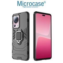 Microcase Xiaomi 13 Lite / Civi 2 Batman Serisi Yüzük Standlı Armor Kılıf - Siyah AL3349