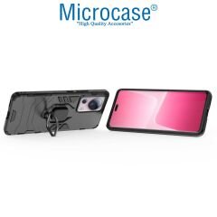 Microcase Xiaomi 13 Lite / Civi 2 Batman Serisi Yüzük Standlı Armor Kılıf - Siyah AL3349