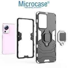 Microcase Xiaomi 13 Lite / Civi 2 Batman Serisi Yüzük Standlı Armor Kılıf - Siyah AL3349