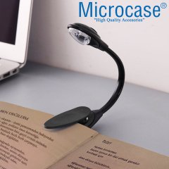 Microcase Mandallı Kitap Okuma Led Lamba Esnek Aydınlatma - AL2498 SİYAH