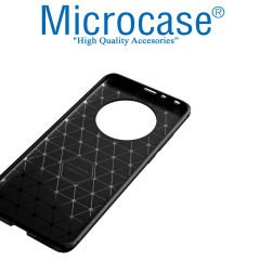 Microcase Huawei Mate 40 Pro Maxy Serisi Carbon Fiber Silikon Kılıf - Siyah