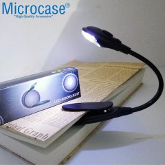 Microcase Mandallı Kitap Okuma Led Lamba Esnek Aydınlatma - AL2498 SİYAH