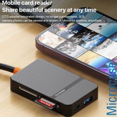 Microcase Type C Lightning USB 3.0 Çift Kart Okuyucu 8in1 USB OTG SD/TF - AL4586