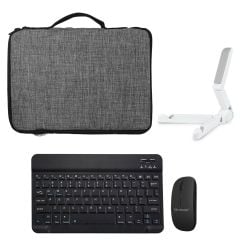 Microcase Samsung Galaxy Tab S8 SM-X700 11 inch Tablet Çanta + Bluetooth Klavye + Mouse + Tablet Standı - AL8112