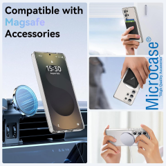 Microcase Samsung Galaxy S25 Ultra için Magsafe Manyetik Darbeye Dayanıklı Yarı Esnek Plastik TPU  Kılıf - AL8115
