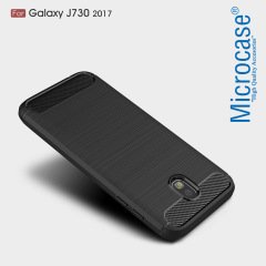 Samsung Galaxy J730-J7 Pro 2017 Carbon Fiber SilikonTPU Kılıf+Cam