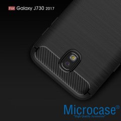 Samsung Galaxy J730-J7 Pro 2017 Carbon Fiber SilikonTPU Kılıf+Cam