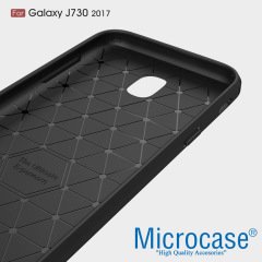 Samsung Galaxy J730-J7 Pro 2017 Carbon Fiber SilikonTPU Kılıf+Cam