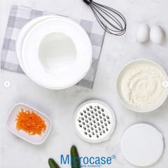 Microcase Kapaklı Sıçratmaz Mikser Blender Kabı Kasesi 2,5 Litre Beyaz AL4250