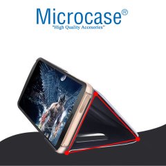 Microcase Galaxy S6 Aynalı Kapak Clear View FlipCover Kılıf-SİYAH