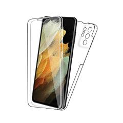 Microcase Samsung Galaxy S21 Ultra 360 Tpu Serisi Ön Arka Full Cover Şeffaf Kılıf