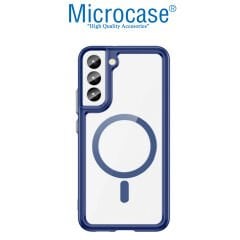 Microcase Samsung Galaxy S22 Plus Magsafe Manyetik Darbeye Dayanıklı Yarı Esnek Plastik TPU Kılıf - AL3028 Mavi