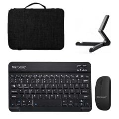 Microcase Xiaomi Pad 7/Pad 7 Pro Tablet Uyumlu Tablet Çanta+Türkçe Bluetooth Klavye+Mouse+Tablet Standı-Siyah AL8128