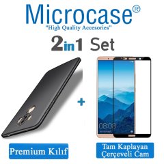Huawei Mate 10 Pro Premium Matte Silikon Kılıf + Tam Kaplayan Cam