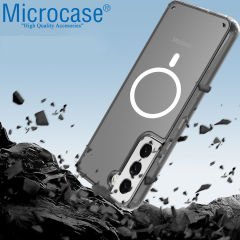 Microcase Samsung Galaxy S22 Magsafe Manyetik Darbeye Dayanıklı Yarı Esnek Plastik TPU Kılıf - AL3030 Şeffaf