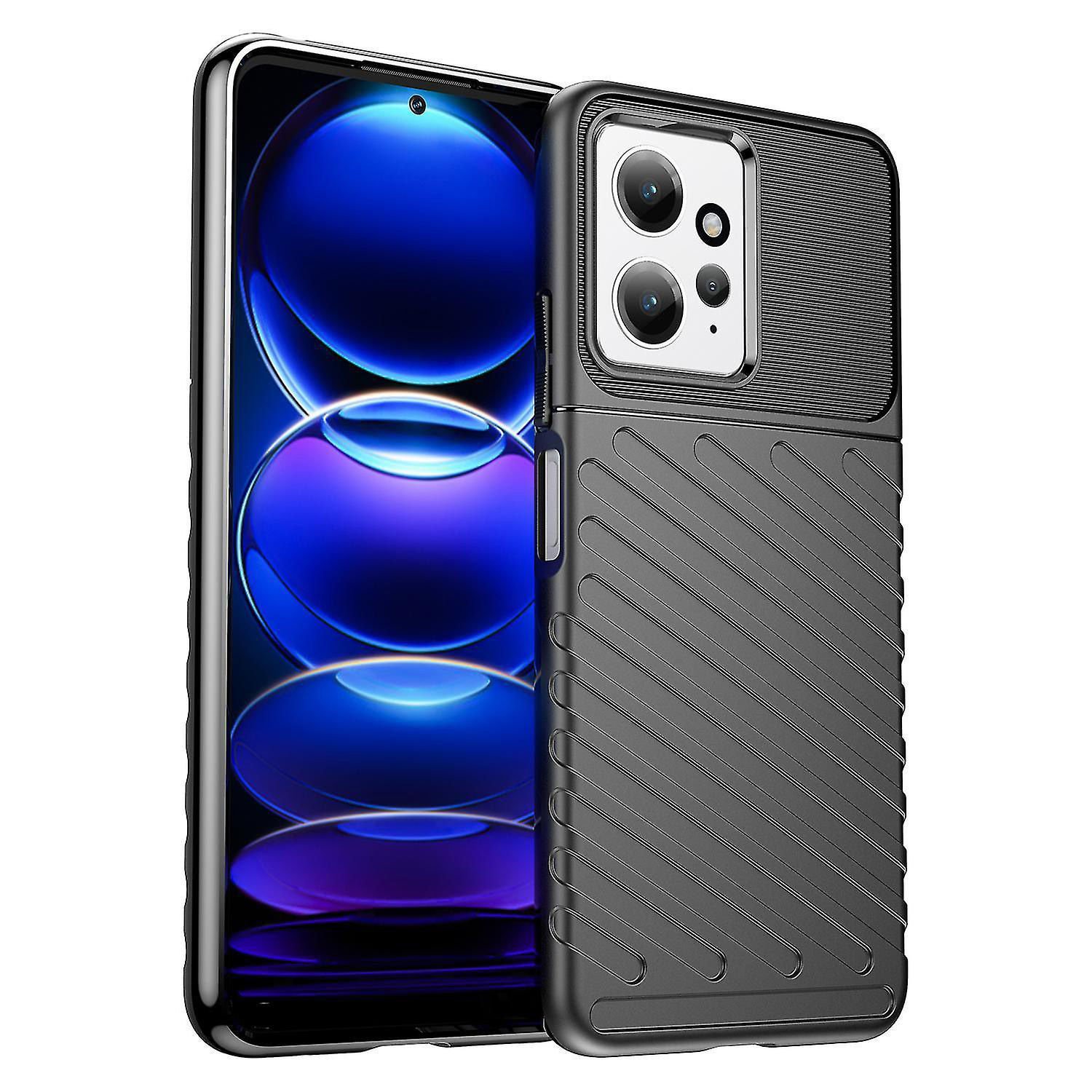 Microcase Xiaomi Redmi 12 4G Thunder Serisi Darbeye Dayanıklı Silikon Kılıf - Siyah AL3421