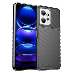 Microcase Xiaomi Redmi 12 4G Thunder Serisi Darbeye Dayanıklı Silikon Kılıf - Siyah AL3421