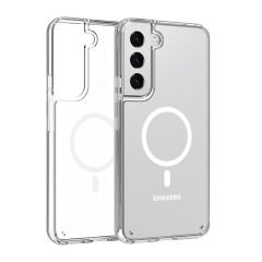 Microcase Samsung Galaxy S22 Plus Magsafe Manyetik Darbeye Dayanıklı Yarı Esnek Plastik TPU Kılıf - AL3031 Şeffaf