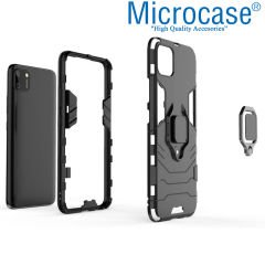 Microcase Realme C11 Batman Serisi Yüzük Standlı Armor Kılıf - Siyah