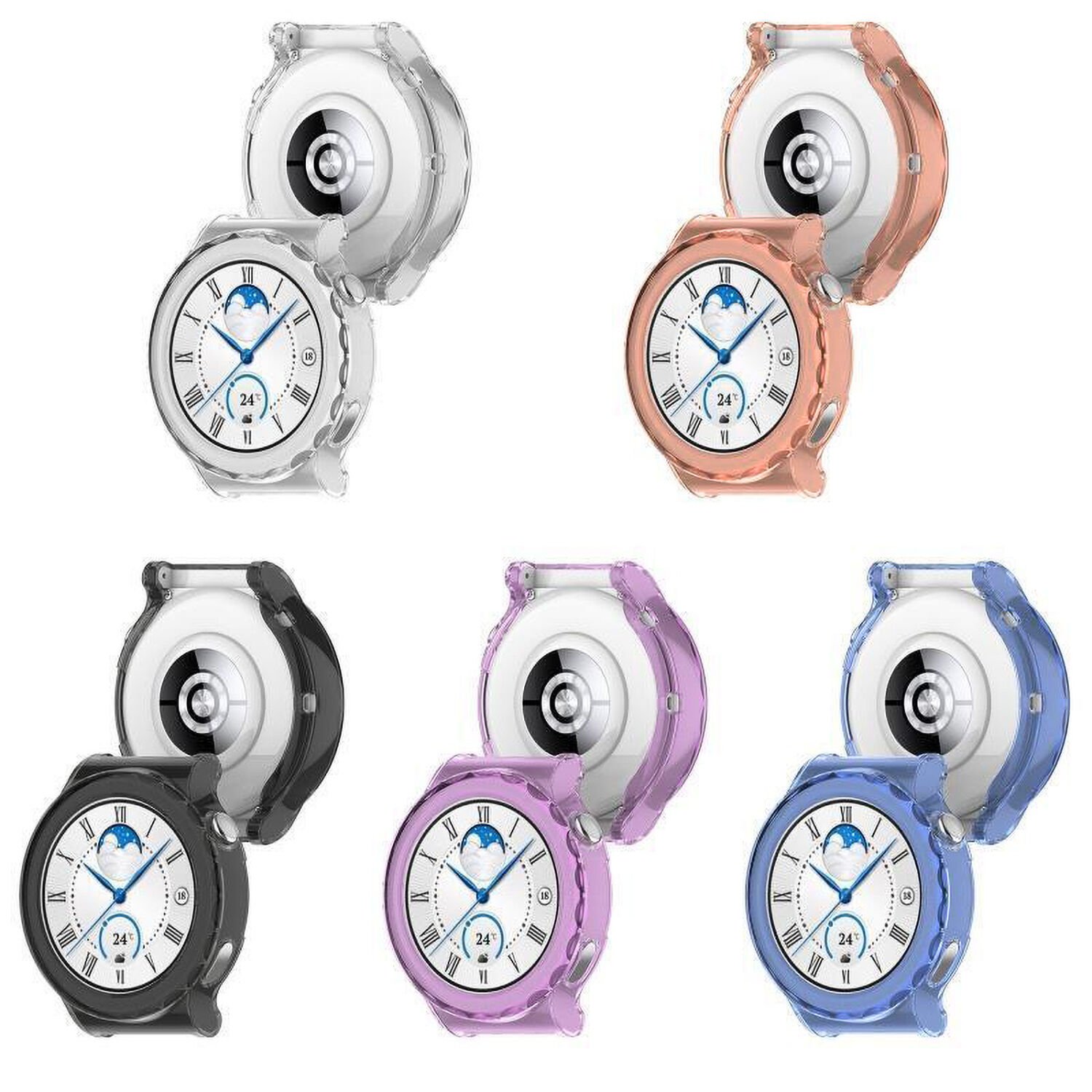 Microcase Huawei GT3 Pro 43 mm Önü Açık Tasarım Silikon Kılıf - AL3172