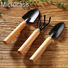 Microcase Ahşap Saplı Mini 3'lü Saksı Bahçe Toprak Tırmık Kürek Seti - AL4680