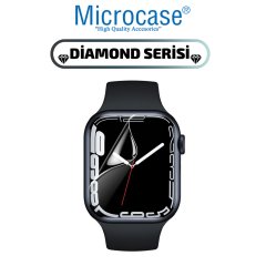 Microcase Apple Watch 7 41 mm Diamond Serisi Parmak İzi Bırakmayan TPU Ekran Koruma Filmi - Şeffaf