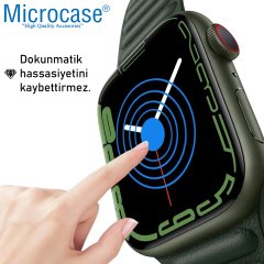Microcase Apple Watch 7 41 mm Diamond Serisi Parmak İzi Bırakmayan TPU Ekran Koruma Filmi - Şeffaf