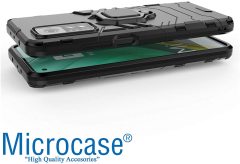 Microcase Xiaomi Mi 10T Pro Batman Serisi Yüzük Standlı Armor Kılıf - Siyah