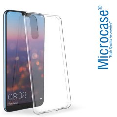 Huawei P20 İnce 0.2 mm Soft Silikon Kılıf + Tempered Glass Cam