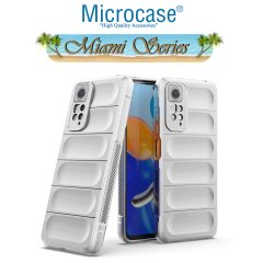 Microcase Xiaomi Redmi Note 11 Çin Versiyon Miami Serisi Darbeye Dayanıklı Silikon Kılıf - Beyaz